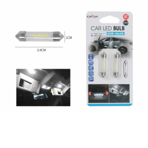 C1513 (estilo simple) Luz de lectura con filamento de doble punta de 10*39MM, luz blanca transparente, tarjeta de doble succión de 12 V