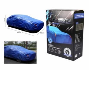 C1691 210D - Funda para coche de PU de doble capa adhesiva azul (tamaño mediano, 400 x 160 x 120 cm)