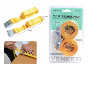 C24079 Tensor de coche de 1 pulgada con trinquete, 2,5 m x 2,5 cm