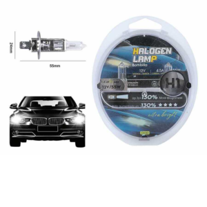 C6143 (estilo simple) Lámpara halógena de caja redonda H1, bombilla blanca de cuarzo para faros de coche, 12 V, 55 W (tarjeta de papel CARSUN)