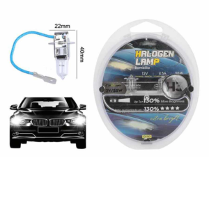 C6143 (estilo simple) Lámpara halógena de caja redonda H3 para faros delanteros de coche, bombilla blanca de cuarzo de 12 V y 55 W (tarjeta de papel CARSUN)