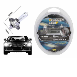 C6143 (estilo simple) Lámpara halógena de caja redonda H7 para faros delanteros de coche, bombilla blanca de cuarzo de 12 V y 55 W (tarjeta de papel CARSUN)