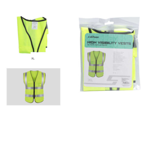 Chaleco reflectante 120g 2 horizontales 2 verticales 2 bolsas tridimensionales 1 bolsa transparente para tarjetas de trabajo 1 bolsa para walkie-talkie 1 estuche con cremallera