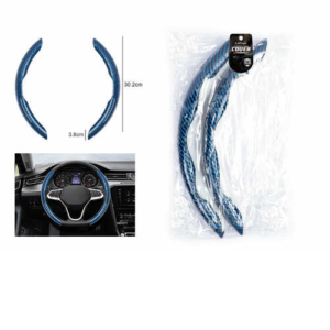 Funda de volante a presión, fibra de carbono con estampado de serpiente, 2 piezas (Y2-16)