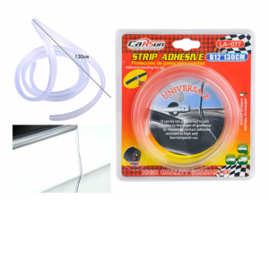 LA-077 U12 Tira decorativa para junta de puerta, 130 cm, transparente, doble burbuja