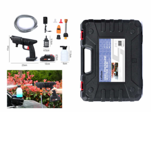 Pistola de agua para lavado de automóviles a alta presión, caja de herramientas de batería simple de 5 secciones